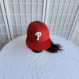 Red Baseball Cap with White Logo